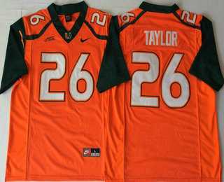 Mens Miami Hurricanes #26 Sean Taylor Orange Stitched NCAA Nike College Football Jersey->->NCAA Jersey